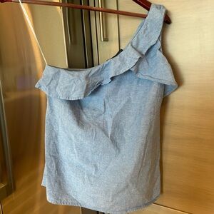 NWOT Gibson one shoulder denim top